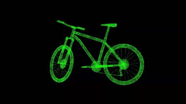 Siyah arka planda 3 boyutlu bisiklet. Spor konsepti. Spor bisikleti. İş için reklam arkaplanı. Başlık, metin, sunum için. 3d canlandırma