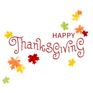 Akçaağaç yapraklı Şükran Günü kartı.