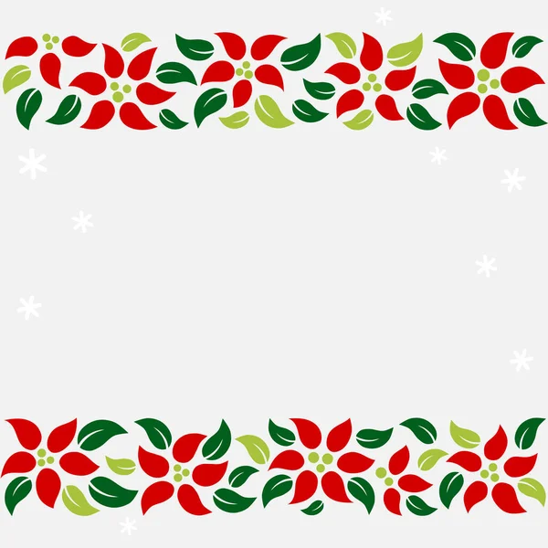 Χριστούγεννα Σύνορα Poinsettia Για Χειμώνα Φόντο — Διανυσματικό Αρχείο