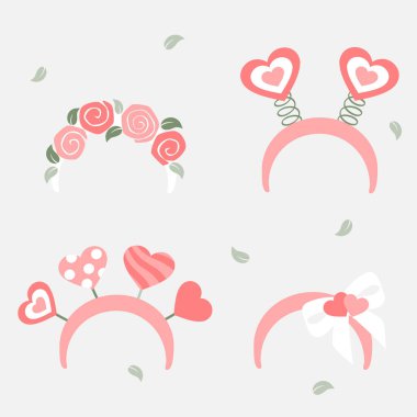 Kalpli ve güllü sevgililer günü bandı