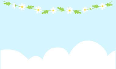 Bulutlarda beyaz papatya çelengi