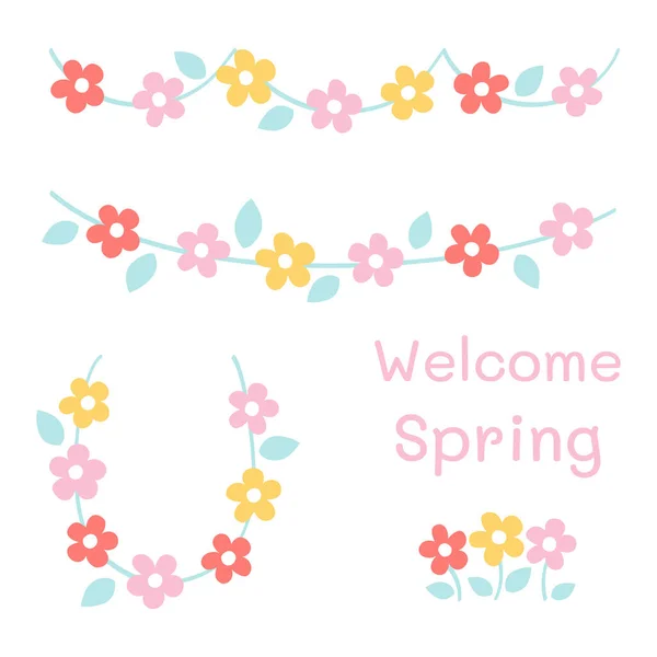 Primavera Flores Elemento Design — Vetor de Stock