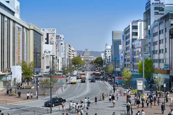 Himeji Japan April 2023 Gatan Från Himeji Station Leder Direkt — Stockfoto