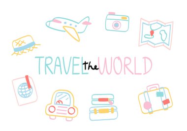 Dünyayı dolaş - el çizimi