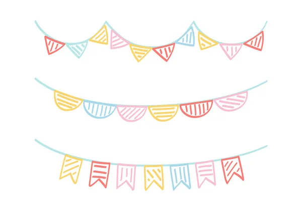 stock vector Bunting hand drawn - pastel color