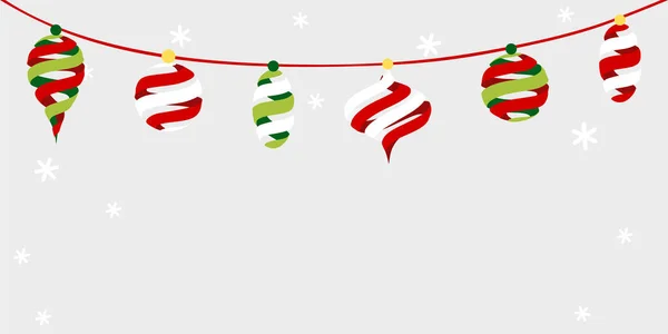 Χριστουγεννιάτικο Bunting Κορδέλα Στολίδι Στο Φόντο Του Χειμώνα — Διανυσματικό Αρχείο
