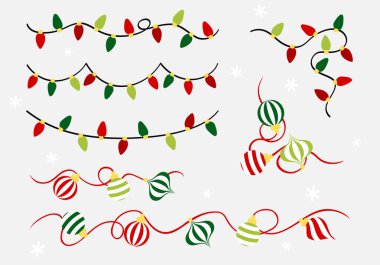 Christmas light and ornament -  border decoration clipart