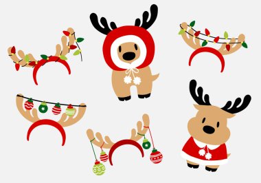 Süslü Noel geyiği saç bandı