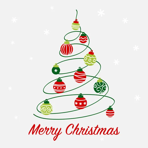 Χριστουγεννιάτικο Δέντρο Στολίδι Κάρτα — Διανυσματικό Αρχείο