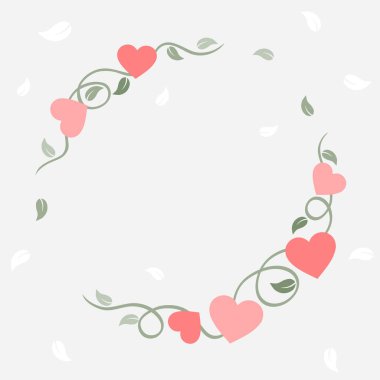 Kalp - dağınık yapraklarla çevrili çerçeve