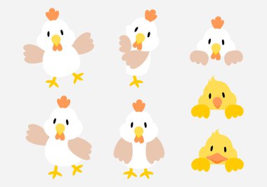 Piliç ve ördekli Paskalya tavuğu çizgi filmi