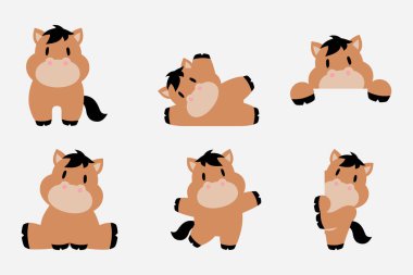 Eğlenceli At çizgi film seti