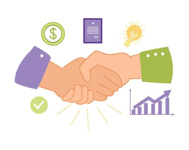 İş Sunumu ve Pazarlama Etkinlik çizgi filmi illüstrasyonu