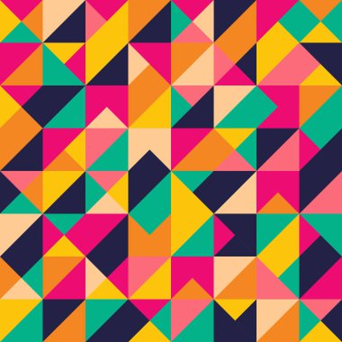 Vector pattern of colorful triangles. Abstract pattern. Poster, background, wallpaper, mosaic