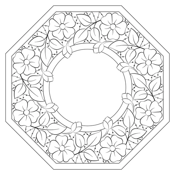 Векторна Ілюстрація Квіткової Вікторіанської Рамки — стоковий вектор