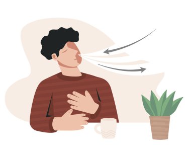 A man sitting alone and breathing fresh air for manage his stress and anxiety.