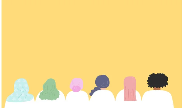 Talking head of different people, nationality, skin color and gender. Talking people concept, flat vector illustration on light colors background.