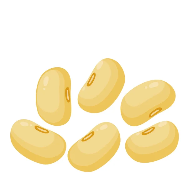 Set Yellow Soybeans Flat Vector — Vettoriale Stock