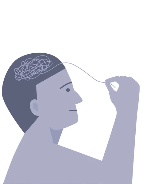 Isolated of human is understanding and managing his stress or depress, mental health concept. flat vector illustration.