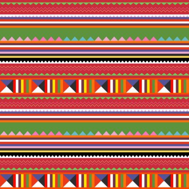 Thailand hill tribe seamless pattern and background, flat vector.