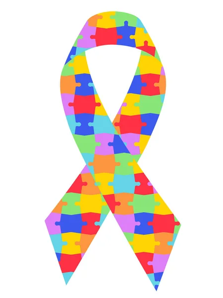 Isolerad Autism Medvetenhet Band Platt Vektor Illustration — Stock vektor