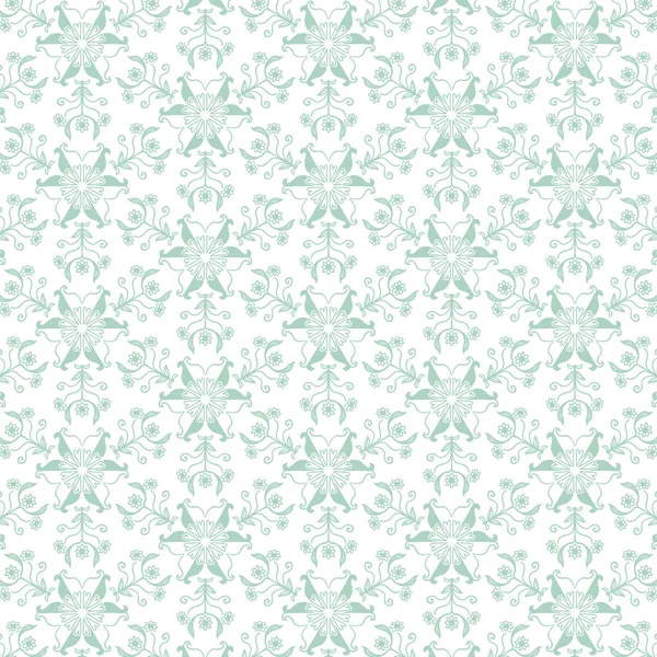 Hand Drawn Green Floral Repeat Print — Stock Photo, Image