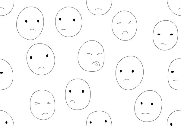 Bullying Faces Seamless Pattern White Background — Stock Vector