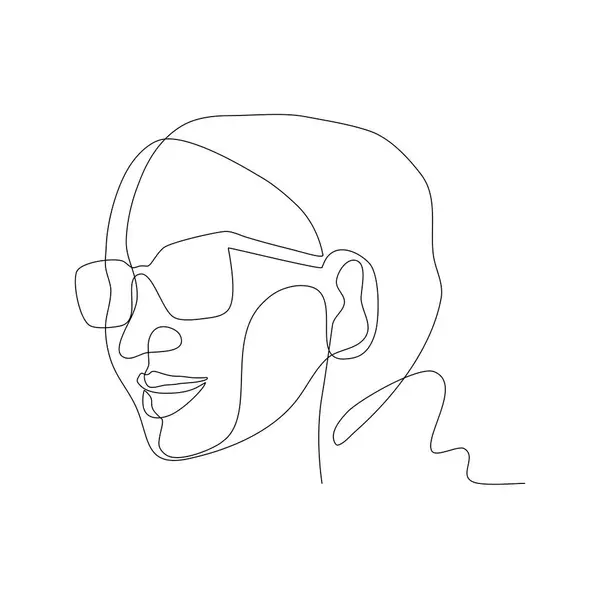 Sürekli mutlu bir insan çizgisi sanatı, akıl sağlığı konsepti. Lineart vektör illüstrasyonu.