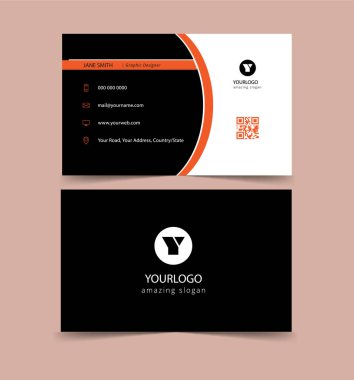 Minimal and Clean Business Card Design Template. Black Business Card Design Template Vector.