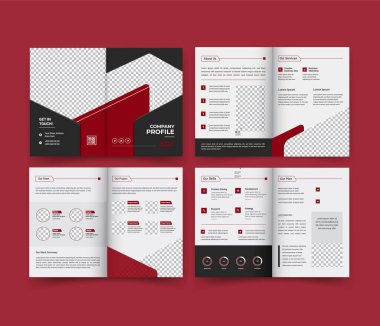 8 Page Corporate Brochure Template Design. Corporate Business Brochure Design. Business Brochure Layout.