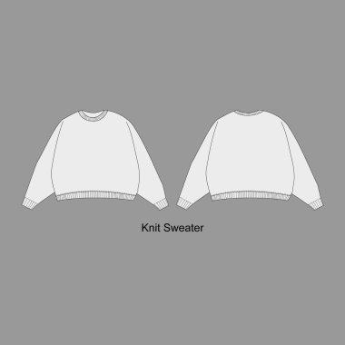 Knit sweater set. Vector Apparel Mockup Collection.