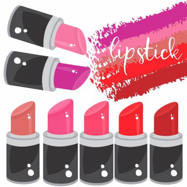 Farklı tonlarda küçük açık ruj seti. 