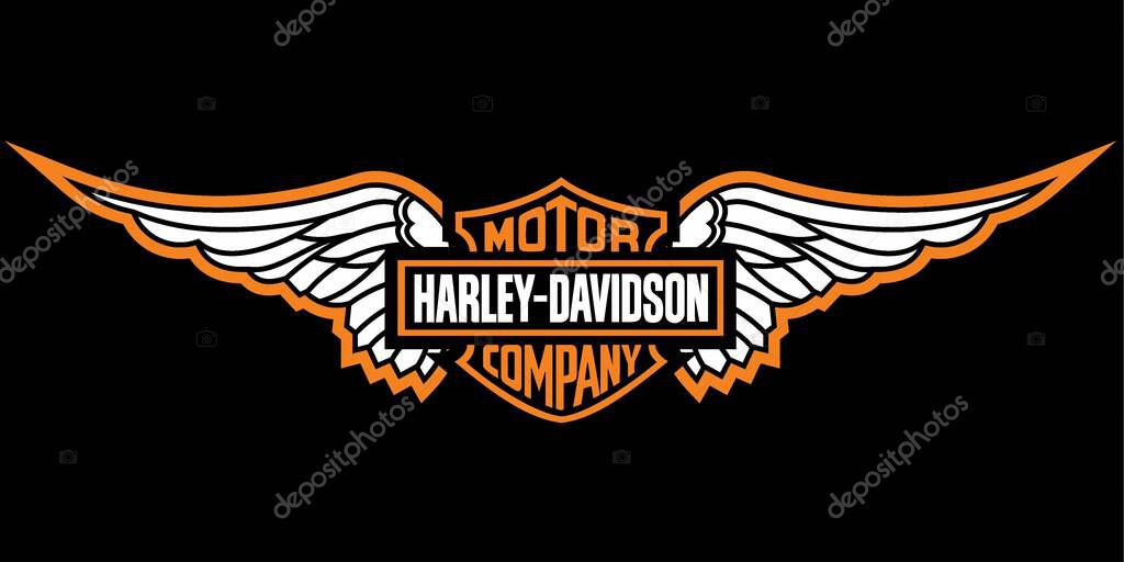 Harley davidson with wings, editable eps file