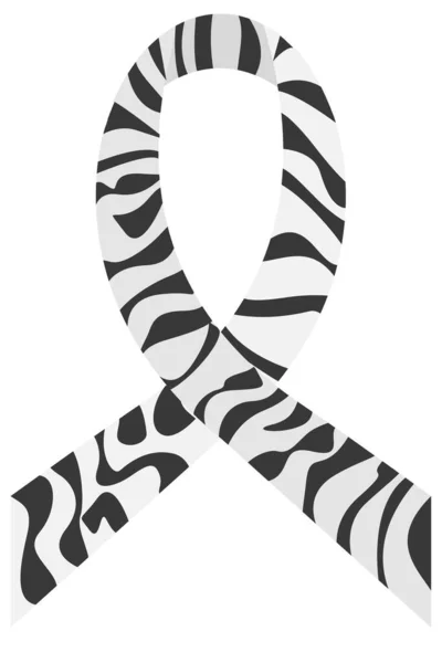 Fita Consciência Zebra Para Doença Rara — Vetor de Stock