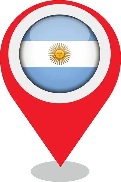Pin Ubicación Punto Con Bandera Argentina Vector Editable Eps — Archivo Imágenes Vectoriales