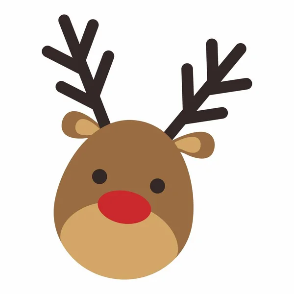 Reindeer Red Nose — Stock Vector