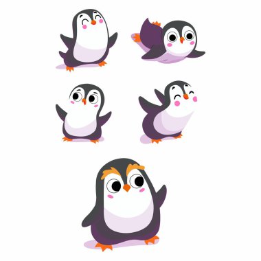 penguen element vektör çizimi, düzenlenebilir renk ve boyut dosyaları