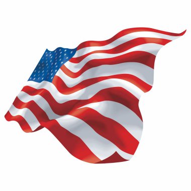 Amerika 'nın bayrak sallaması izole edilmiş beyaz arkaplan