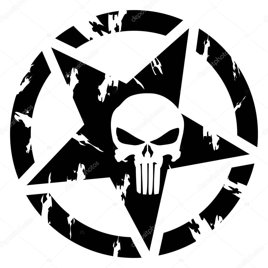 Punisher vector art, editable color and size eps file