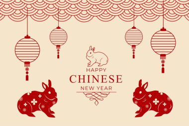  happy Chinese new year 2023 rabbit template