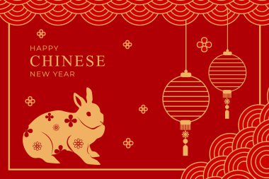  happy Chinese new year 2023 rabbit template