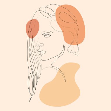 outline women face potrait line art concept