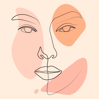 outline women face potrait line art concept