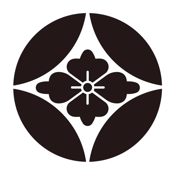 Famiglia Cresta Cloisonne Icona Giapponesi Stile — Vettoriale Stock