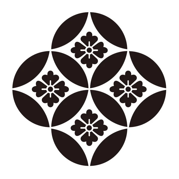 Famille Crête Cloisonne Icône Japonais Style — Image vectorielle