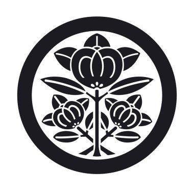 ffamily crest tachibana bitki arması amblemi illüstrasyon Japon tarzı vektör