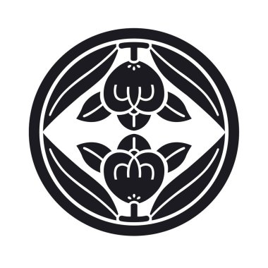 ffamily crest tachibana bitki arması amblemi illüstrasyon Japon tarzı vektör