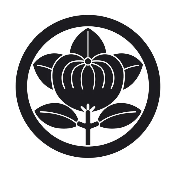 Ffamily Kamm Tachibana Pflanze Wappen Emblem Illustration Japanischen Stil Vektor — Stockvektor