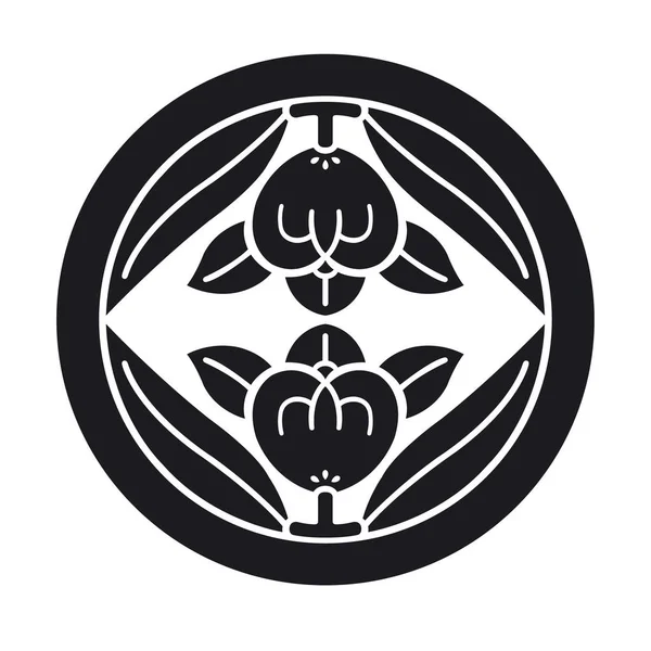 Ffamily Cresta Tachibana Planta Cresta Emblema Ilustración Japonés Estilo Vector — Vector de stock