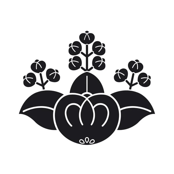 Emblème Crête Plante Tachibana Illustration Vecteur Style Japonais — Image vectorielle